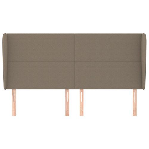 Tête de lit avec oreilles Taupe 183x23x118/128 cm Tissu - Photo n°3; ?>