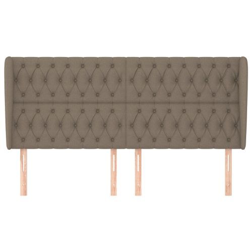 Tête de lit avec oreilles Taupe 183x23x118/128 cm Tissu - Photo n°3; ?>