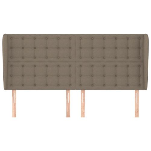 Tête de lit avec oreilles Taupe 183x23x118/128 cm Tissu - Photo n°3; ?>