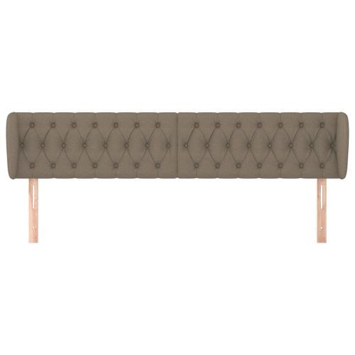 Tête de lit avec oreilles Taupe 183x23x78/88 cm Tissu - Photo n°3; ?>