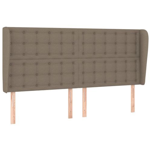 Tête de lit avec oreilles Taupe 203x23x118/128 cm Tissu - Photo n°2; ?>