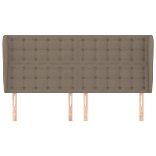 Tête de lit avec oreilles Taupe 203x23x118/128 cm Tissu - Photo n°3; ?>