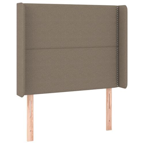 Tête de lit avec oreilles Taupe 83x16x118/128 cm Tissu - Photo n°2; ?>