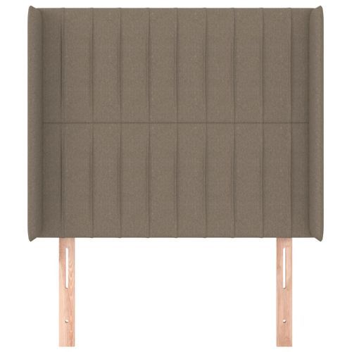 Tête de lit avec oreilles Taupe 83x16x118/128 cm Tissu - Photo n°3; ?>