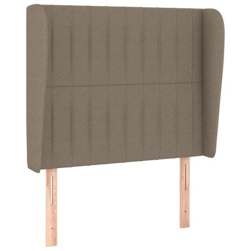 Tête de lit avec oreilles Taupe 83x23x118/128 cm Tissu - Photo n°2; ?>