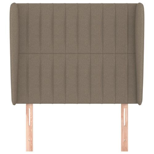 Tête de lit avec oreilles Taupe 83x23x118/128 cm Tissu - Photo n°3; ?>