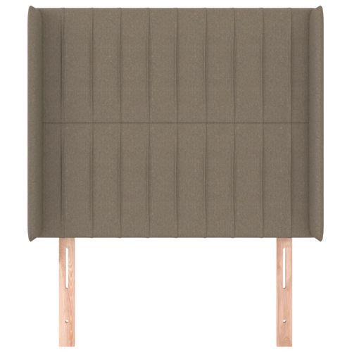 Tête de lit avec oreilles Taupe 93x16x118/128 cm Tissu - Photo n°3; ?>