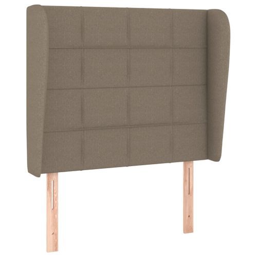 Tête de lit avec oreilles Taupe 93x23x118/128 cm Tissu - Photo n°2; ?>