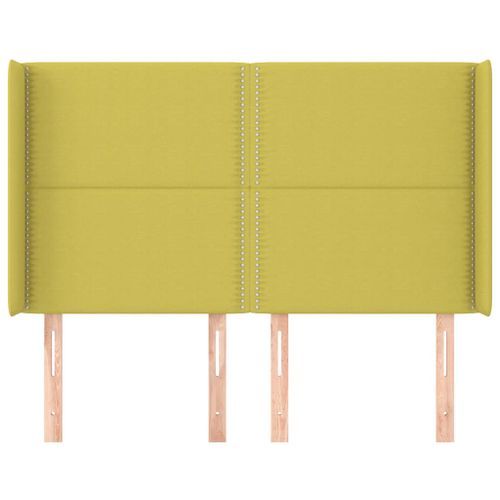 Tête de lit avec oreilles Vert 147x16x118/128 cm Tissu - Photo n°3; ?>