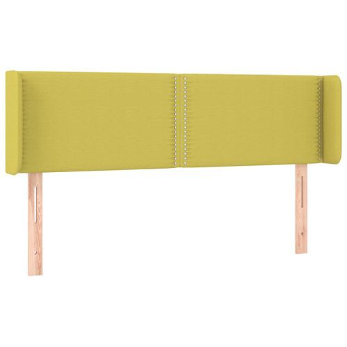 Tête de lit avec oreilles Vert 147x16x78/88 cm Tissu - Photo n°2; ?>