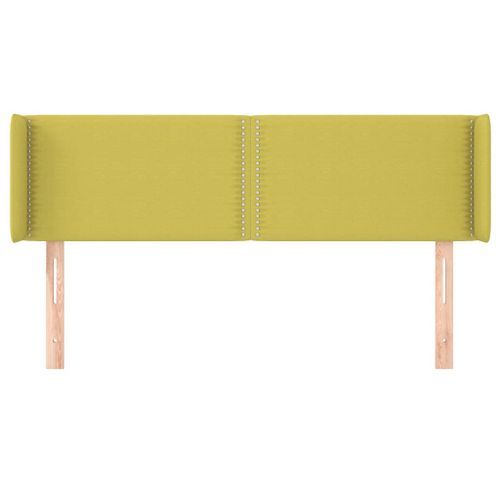 Tête de lit avec oreilles Vert 147x16x78/88 cm Tissu - Photo n°3; ?>