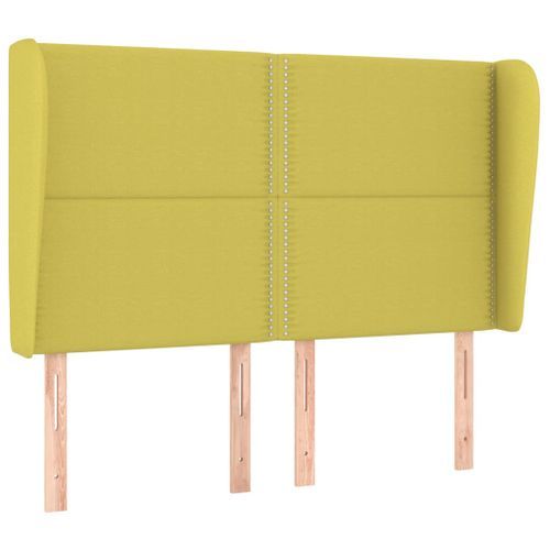 Tête de lit avec oreilles Vert 147x23x118/128 cm Tissu - Photo n°2; ?>