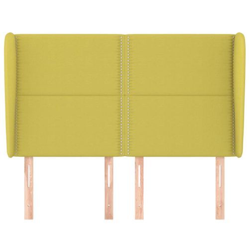 Tête de lit avec oreilles Vert 147x23x118/128 cm Tissu - Photo n°3; ?>