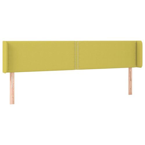 Tête de lit avec oreilles Vert 163x16x78/88 cm Tissu - Photo n°2; ?>