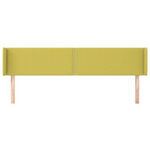 Tête de lit avec oreilles Vert 163x16x78/88 cm Tissu - Photo n°3; ?>