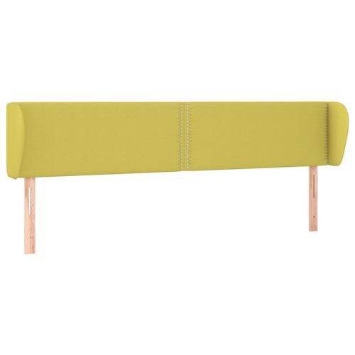 Tête de lit avec oreilles Vert 163x23x78/88 cm Tissu - Photo n°2; ?>