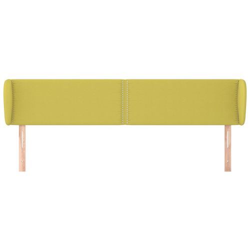 Tête de lit avec oreilles Vert 163x23x78/88 cm Tissu - Photo n°3; ?>