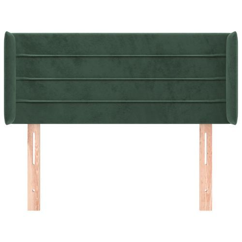 Tête de lit avec oreilles Vert foncé 103x16x78/88 cm Velours - Photo n°3; ?>