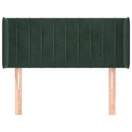 Tête de lit avec oreilles Vert foncé 103x16x78/88 cm Velours - Photo n°3; ?>