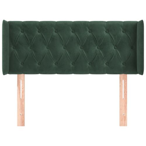 Tête de lit avec oreilles Vert foncé 103x16x78/88 cm Velours - Photo n°3; ?>