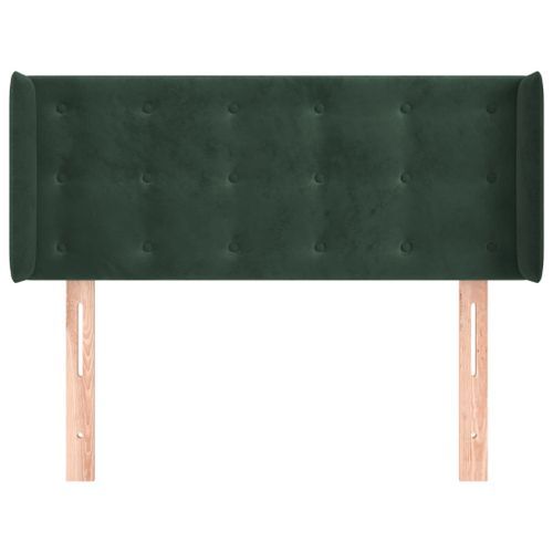 Tête de lit avec oreilles Vert foncé 103x16x78/88 cm Velours - Photo n°3; ?>