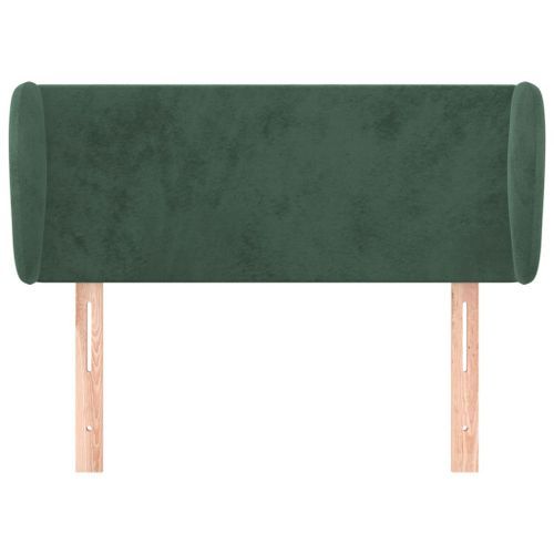 Tête de lit avec oreilles Vert foncé 103x23x78/88 cm Velours - Photo n°3; ?>