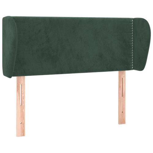 Tête de lit avec oreilles Vert foncé 103x23x78/88 cm Velours - Photo n°2; ?>