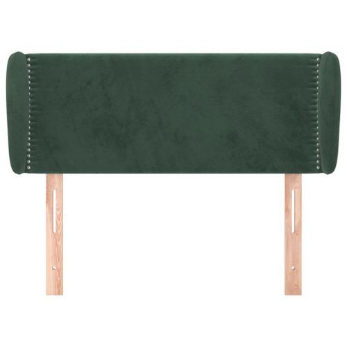 Tête de lit avec oreilles Vert foncé 103x23x78/88 cm Velours - Photo n°3; ?>