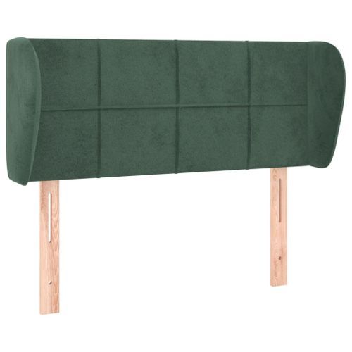 Tête de lit avec oreilles Vert foncé 103x23x78/88 cm Velours - Photo n°2; ?>