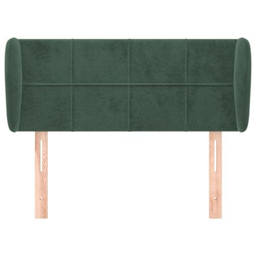 Tête de lit avec oreilles Vert foncé 103x23x78/88 cm Velours - Photo n°3; ?>