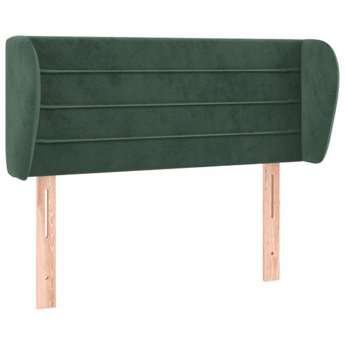 Tête de lit avec oreilles Vert foncé 103x23x78/88 cm Velours - Photo n°2; ?>