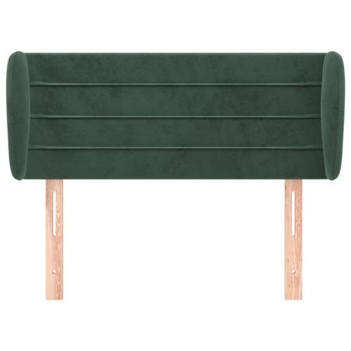 Tête de lit avec oreilles Vert foncé 103x23x78/88 cm Velours - Photo n°3; ?>