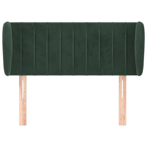 Tête de lit avec oreilles Vert foncé 103x23x78/88 cm Velours - Photo n°3; ?>