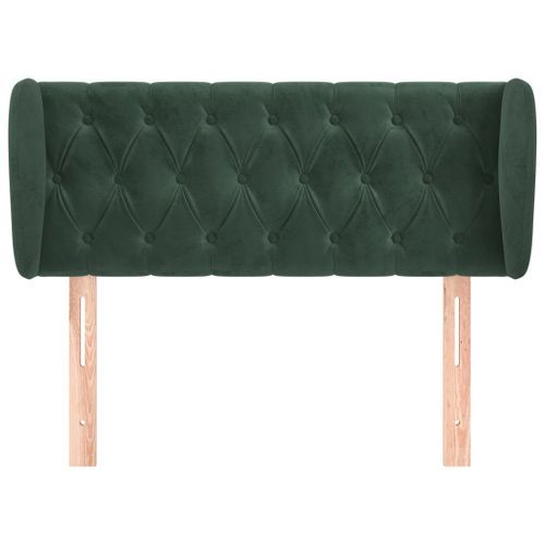 Tête de lit avec oreilles Vert foncé 103x23x78/88 cm Velours - Photo n°3; ?>