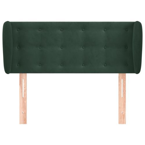 Tête de lit avec oreilles Vert foncé 103x23x78/88 cm Velours - Photo n°3; ?>