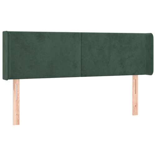 Tête de lit avec oreilles Vert foncé 147x16x78/88 cm Velours - Photo n°2; ?>