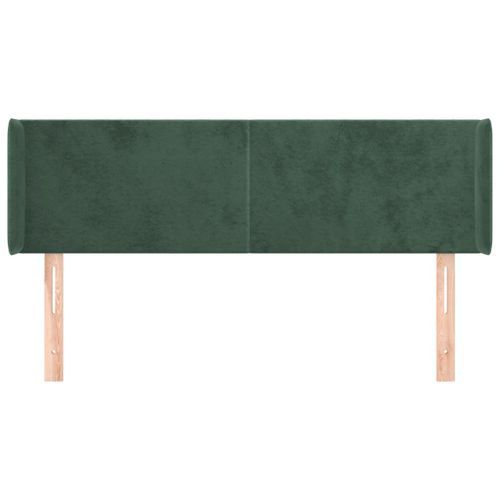 Tête de lit avec oreilles Vert foncé 147x16x78/88 cm Velours - Photo n°3; ?>