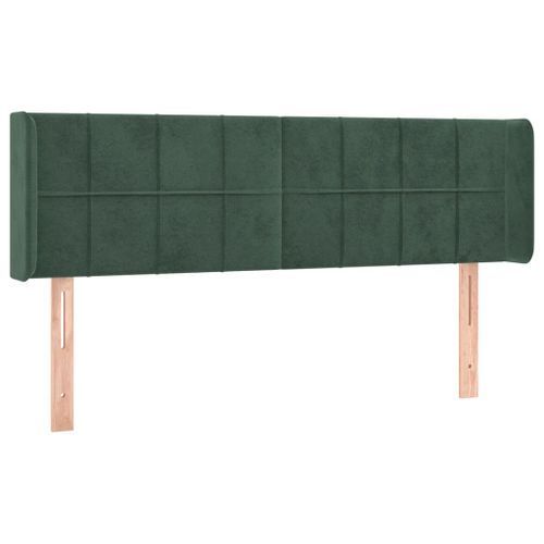 Tête de lit avec oreilles Vert foncé 147x16x78/88 cm Velours - Photo n°2; ?>