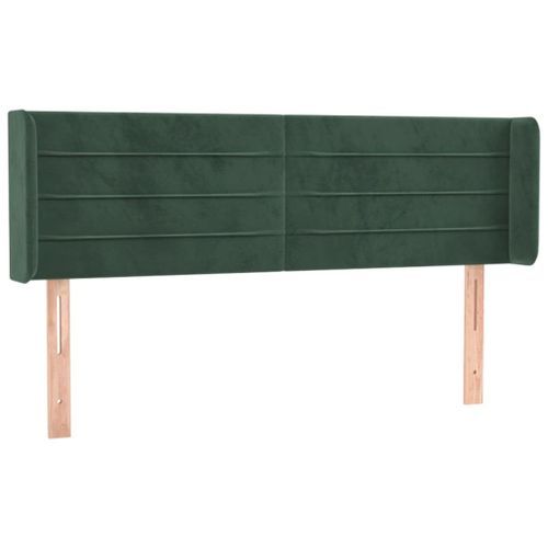 Tête de lit avec oreilles Vert foncé 147x16x78/88 cm Velours - Photo n°2; ?>