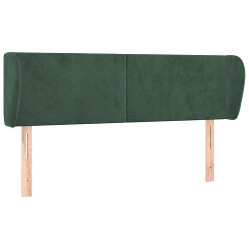 Tête de lit avec oreilles Vert foncé 147x23x78/88 cm Velours - Photo n°2; ?>