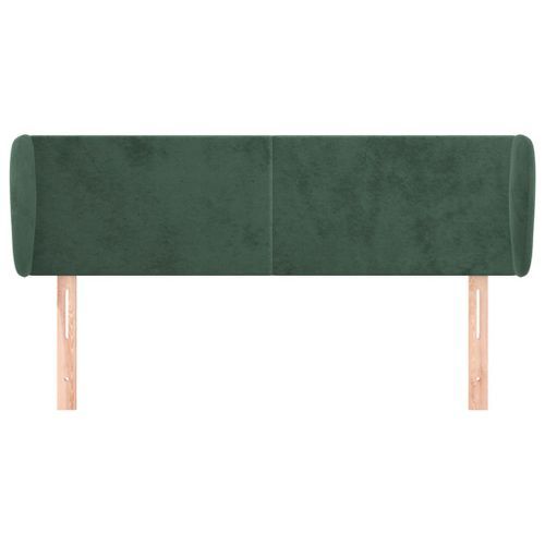 Tête de lit avec oreilles Vert foncé 147x23x78/88 cm Velours - Photo n°3; ?>