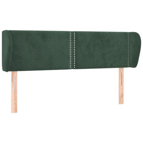 Tête de lit avec oreilles Vert foncé 147x23x78/88 cm Velours - Photo n°2; ?>