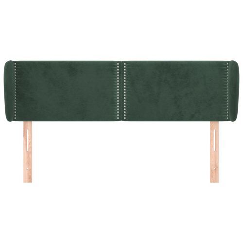 Tête de lit avec oreilles Vert foncé 147x23x78/88 cm Velours - Photo n°3; ?>