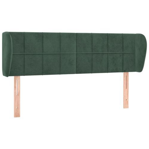 Tête de lit avec oreilles Vert foncé 147x23x78/88 cm Velours - Photo n°2; ?>