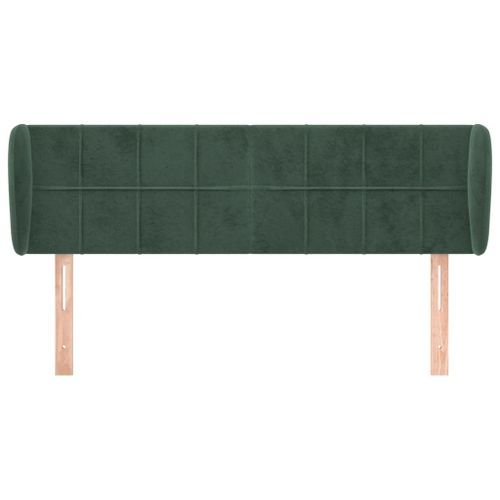 Tête de lit avec oreilles Vert foncé 147x23x78/88 cm Velours - Photo n°3; ?>