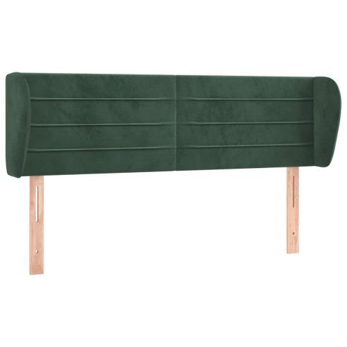 Tête de lit avec oreilles Vert foncé 147x23x78/88 cm Velours - Photo n°2; ?>