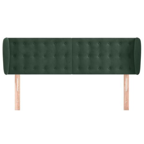 Tête de lit avec oreilles Vert foncé 147x23x78/88 cm Velours - Photo n°3; ?>