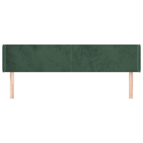 Tête de lit avec oreilles Vert foncé 163x16x78/88 cm Velours - Photo n°3; ?>