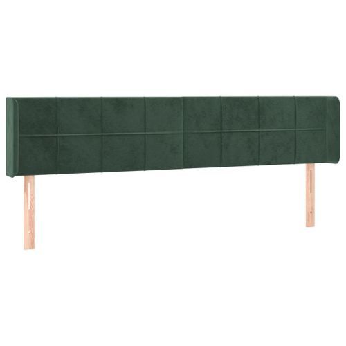 Tête de lit avec oreilles Vert foncé 163x16x78/88 cm Velours - Photo n°2; ?>