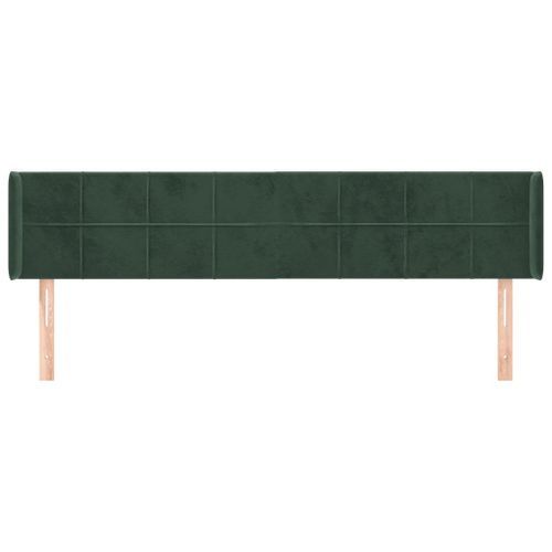 Tête de lit avec oreilles Vert foncé 163x16x78/88 cm Velours - Photo n°3; ?>